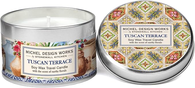 Michel Design Works Soy Wax Candle in Travel Tin Size, Tuscan Terrace